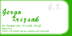 gergo krizsak business card
