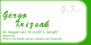 gergo krizsak business card